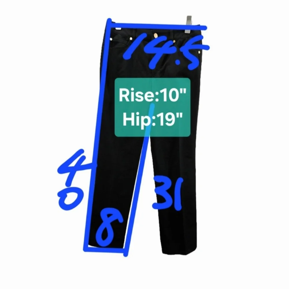 ESCADA Tessa Black Cotton Stretch Straight Leg Trousers Size 4-6 - Picture 2 of 12